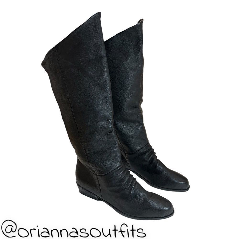 🔥4/$25 Basic Editions Black Leather Boots Size 6
